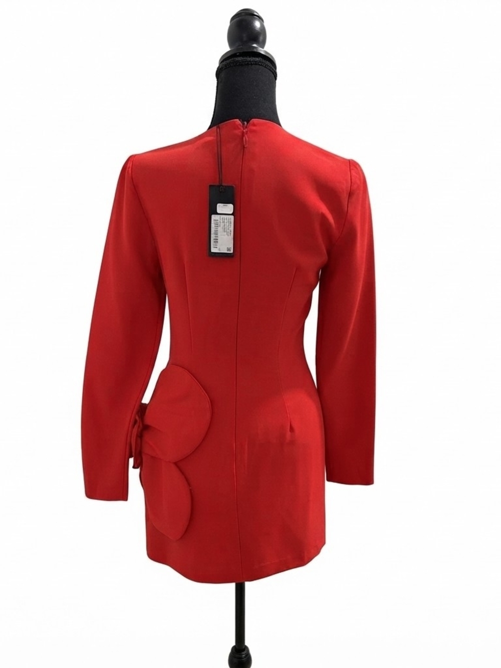 Gianni Bini Red Long-Sleeve Mini Dress with Side Rosette Detail Size 4 - Picture 5 of 16